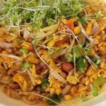 eating microgreens with Bangladeshi traditional food